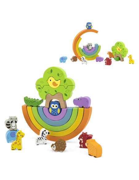 VIGA Wooden Rainbow Puzzle Creative Montessori Blocks