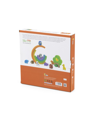 VIGA Wooden Rainbow Puzzle Creative Montessori Blocks