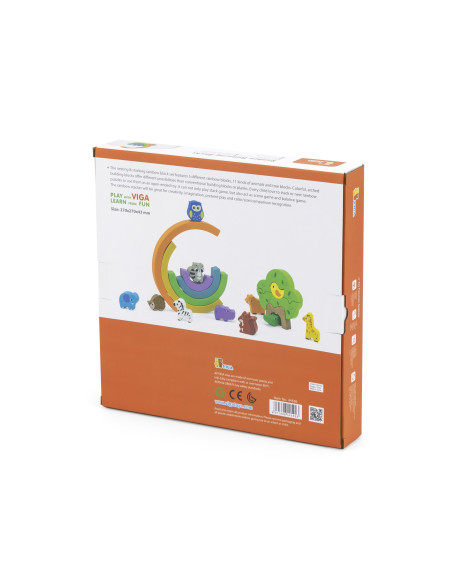 VIGA Wooden Rainbow Puzzle Creative Montessori Blocks