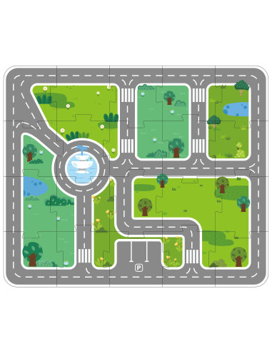 VIGA medinis rinkinys "Building a City Blocks Board" figūrėlės