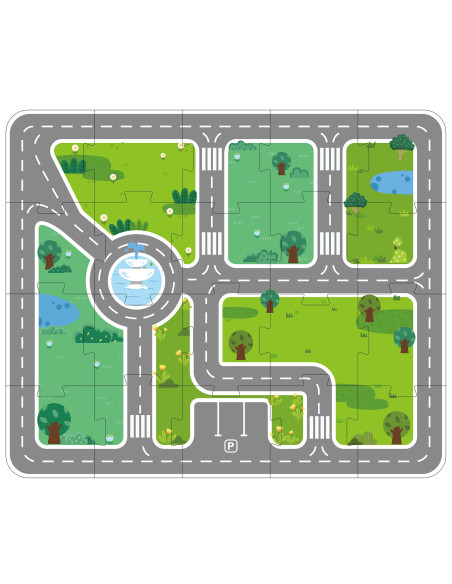 VIGA medinis rinkinys "Building a City Blocks Board" figūrėlės