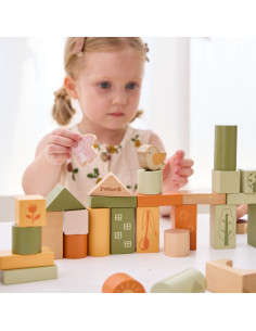 VIGA PolarB Mediniai kaladėlės Montessori kaladėlės Gyvūnai 50 vnt. 2