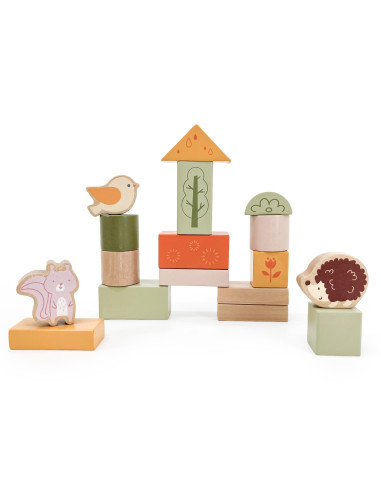 VIGA PolarB Mediniai kaladėlės Montessori kaladėlės Gyvūnai 50 vnt.