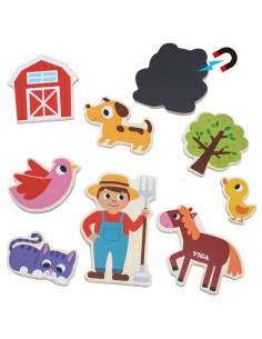 VIGA Magnetinis magnetas "Farm Friends" 20 magnetų - kūrybiškos linksmybės su fermos gyvūnais