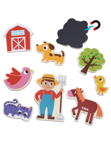 VIGA Magnetinis magnetas "Farm Friends" 20 magnetų - kūrybiškos linksmybės su fermos gyvūnais