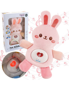 WOOPIE BABY Интерактивная плюшевая игрушка для малышей Cuddly Light Sound Bunny Sleeper Pink