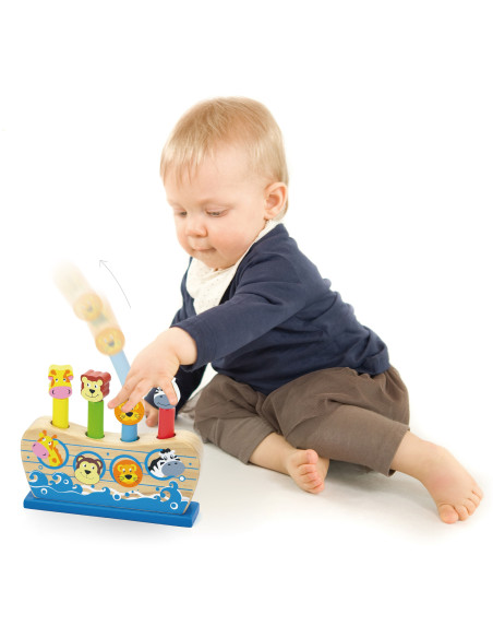 VIGA Wooden Jumping Animals Noah's Ark
