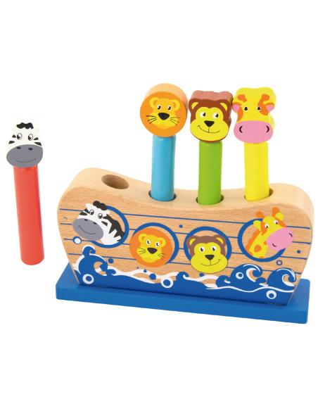 VIGA Wooden Jumping Animals Noah's Ark