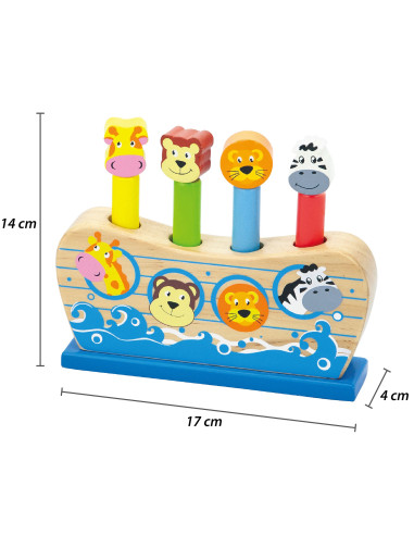 VIGA Wooden Jumping Animals Noah's Ark