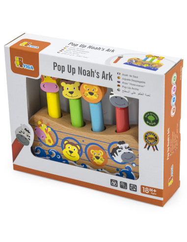 VIGA Wooden Jumping Animals Noah's Ark