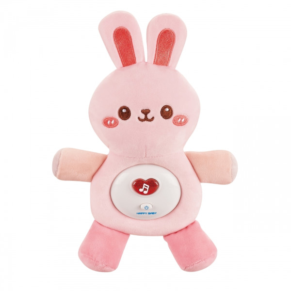 WOOPIE BABY Интерактивная плюшевая игрушка для малышей Cuddly Light Sound Bunny Sleeper Pink