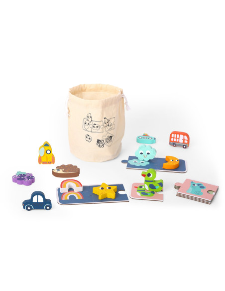 WOOPIE GREEN Sensory Memory Shapes Puzzle FSC