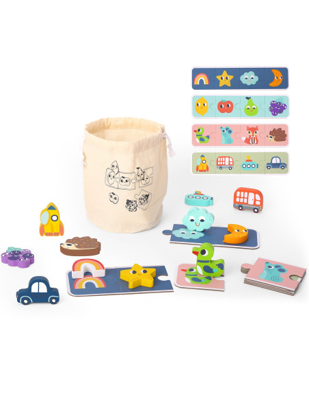 WOOPIE GREEN Sensory Memory Shapes Puzzle FSC