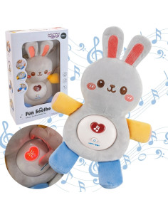 WOOPIE BABY Интерактивная плюшевая игрушка для малышей Cuddly Light Sound Bunny Sleeper Blue