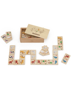 VIGA Mediniai domino 2 in 1 gyvūnai ir skaičiai 2