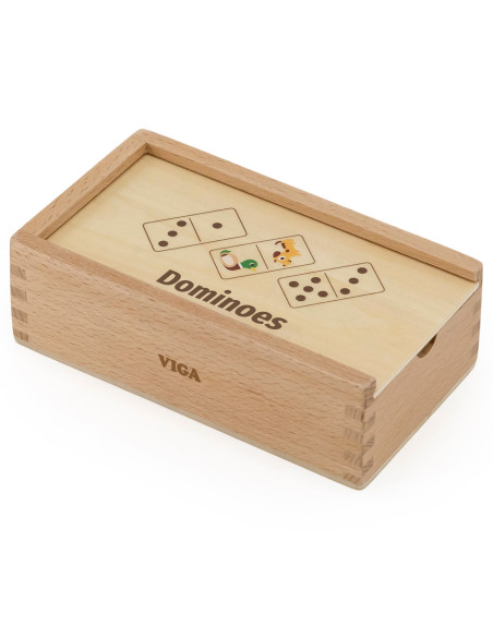 VIGA Mediniai domino 2 in 1 gyvūnai ir skaičiai