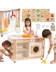 VIGA 3-in-1 Home Center with Accessories – Learning and Fun for Children