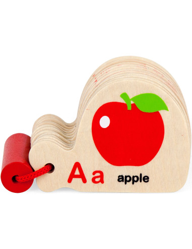 VIGA Medinė Montessori abėcėlės ir anglų kalbos mokymosi knyga