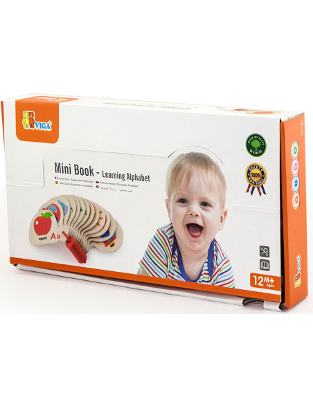 VIGA Medinė Montessori abėcėlės ir anglų kalbos mokymosi knyga