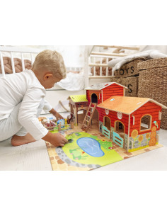 WOOPIE GREEN Mega Farm Animal Figures Stable Cowshed Henhouse 18 pcs. 2