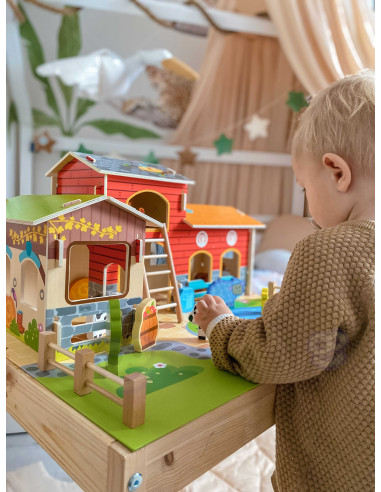 WOOPIE GREEN Mega ūkio gyvūnų figūrėlės Stovykla Tvartas Tvartas Viščiukų vištidė 18 vnt.