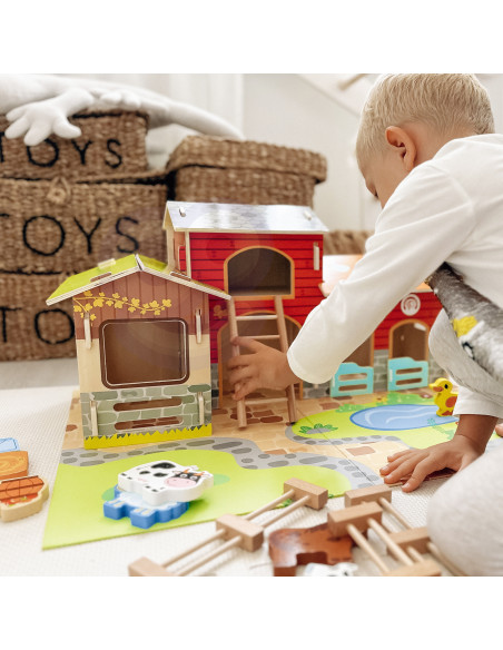 WOOPIE GREEN Mega ūkio gyvūnų figūrėlės Stovykla Tvartas Tvartas Viščiukų vištidė 18 vnt.