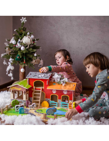 WOOPIE GREEN Mega ūkio gyvūnų figūrėlės Stovykla Tvartas Tvartas Viščiukų vištidė 18 vnt.