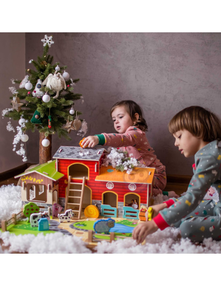 WOOPIE GREEN Mega ūkio gyvūnų figūrėlės Stovykla Tvartas Tvartas Viščiukų vištidė 18 vnt.