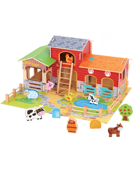 WOOPIE GREEN Mega ūkio gyvūnų figūrėlės Stovykla Tvartas Tvartas Viščiukų vištidė 18 vnt.