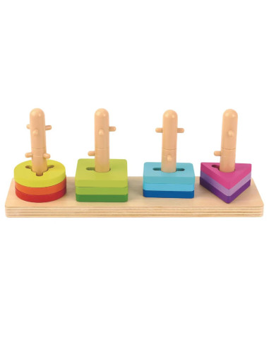 TOOKY TOY Shape Sorter with Colorful Montessori Blocks