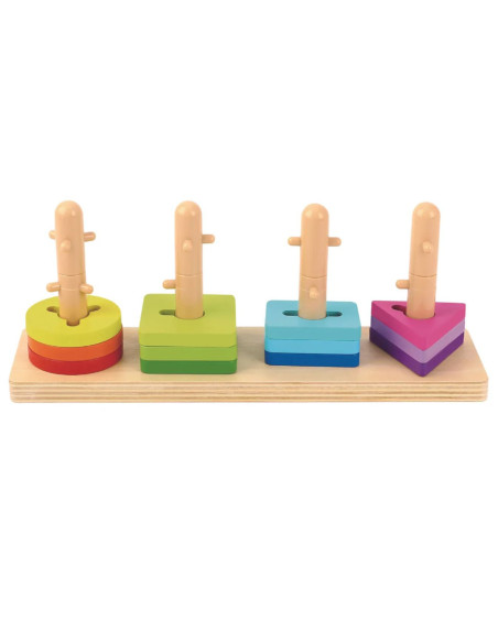 TOOKY TOY formų rūšiuoklė su spalvotais Montessori kaladėlėmis