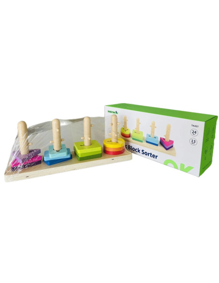 TOOKY TOY Shape Sorter with Colorful Montessori Blocks