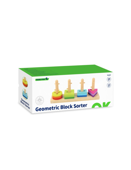 TOOKY TOY formų rūšiuoklė su spalvotais Montessori kaladėlėmis
