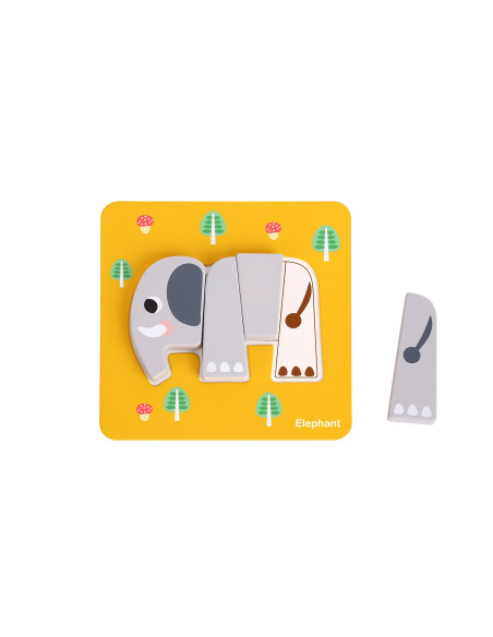 WOOPIE GREEN Mediniai dėlionės kaladėlės gyvūnai Montessori FSC 34vnt.