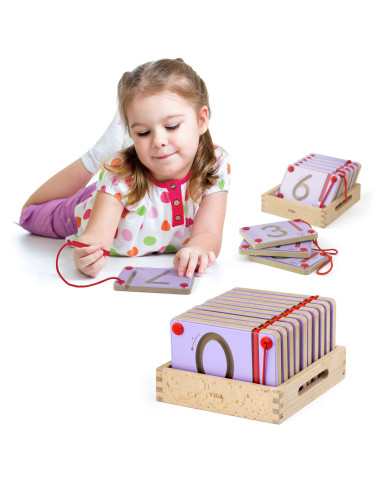 VIGA Magnetinės lentos Mokymasis rašyti skaičius FSC Montessori sertifikatas