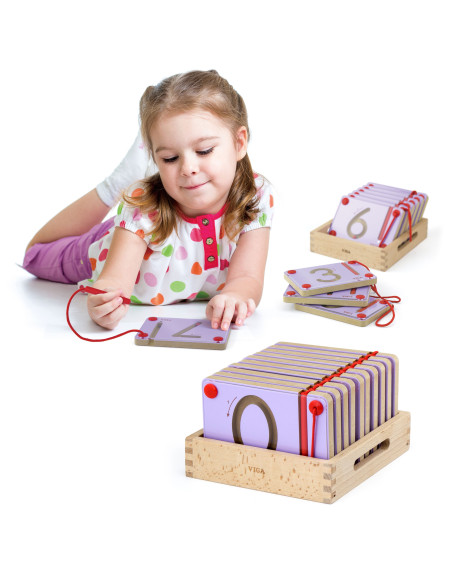 VIGA Magnetinės lentos Mokymasis rašyti skaičius FSC Montessori sertifikatas