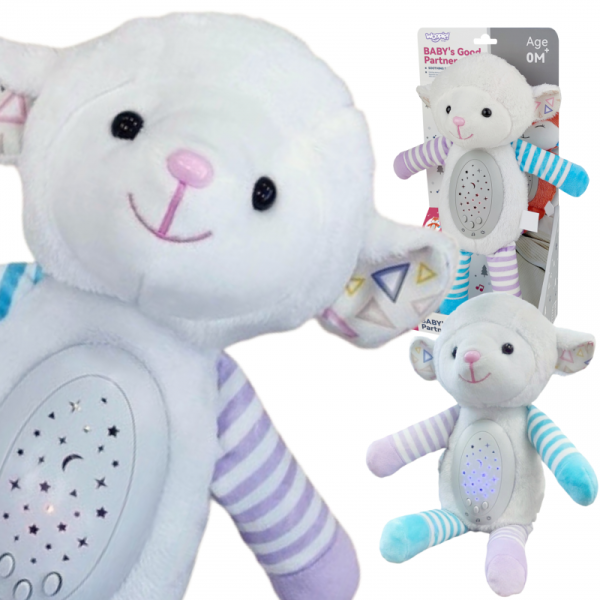 WOOPIE BABY Interaktyvi minkšta pliušinė avytė su projektoriumi WOOPIE BABY Interaktyvi minkšta pliušinė avytė su projektoriumi
