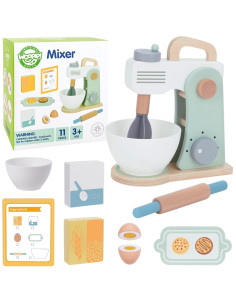 WOOPIE GREEN Wooden Kitchen Mixer Blender with Accessories 11 pcs.