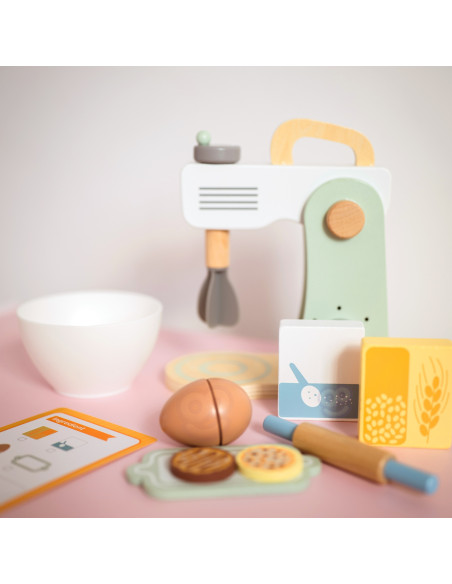 WOOPIE GREEN Medinis virtuvės maišytuvas su priedais 11 vnt.