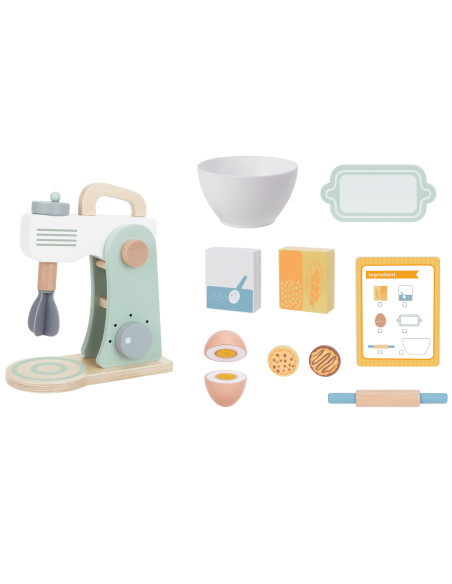 WOOPIE GREEN Medinis virtuvės maišytuvas su priedais 11 vnt.