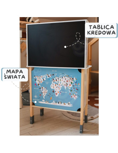 WOOPIE GREEN 9-in-1 medinė interaktyvi virtuvė su skalbimo mašina ir lenta