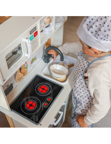 WOOPIE GREEN 9-in-1 medinė interaktyvi virtuvė su skalbimo mašina ir lenta