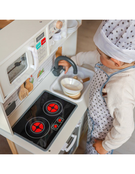 WOOPIE GREEN 9-in-1 medinė interaktyvi virtuvė su skalbimo mašina ir lenta