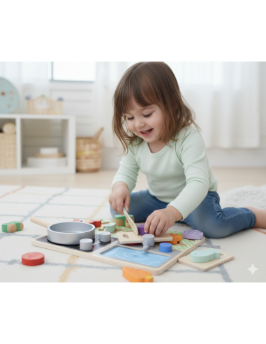 TOOKY TOY Wooden Kitchen with Accessories - Little Chef's Set