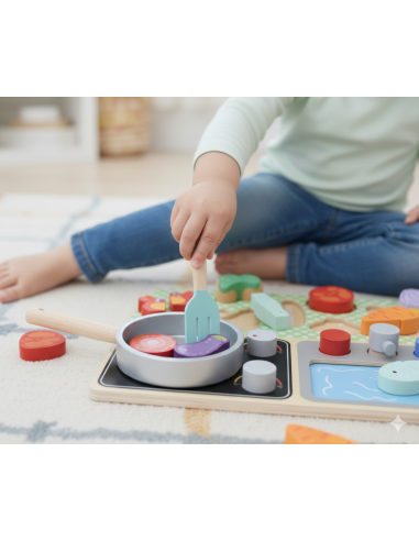 TOOKY TOY Wooden Kitchen with Accessories - Little Chef's Set