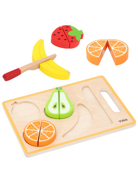 VIGA Wooden Montessori Educational Puzzle Fruits for Cutting