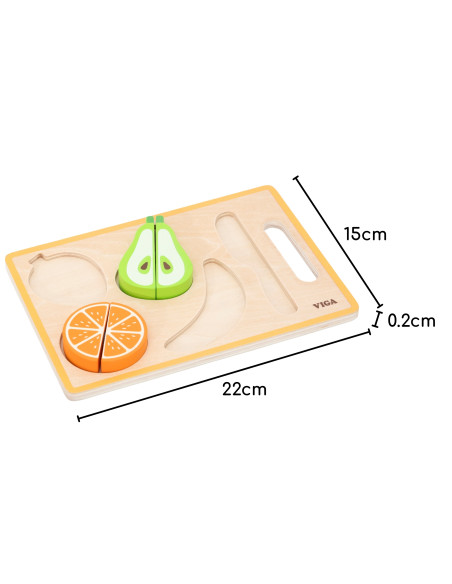 VIGA Wooden Montessori Educational Puzzle Fruits for Cutting