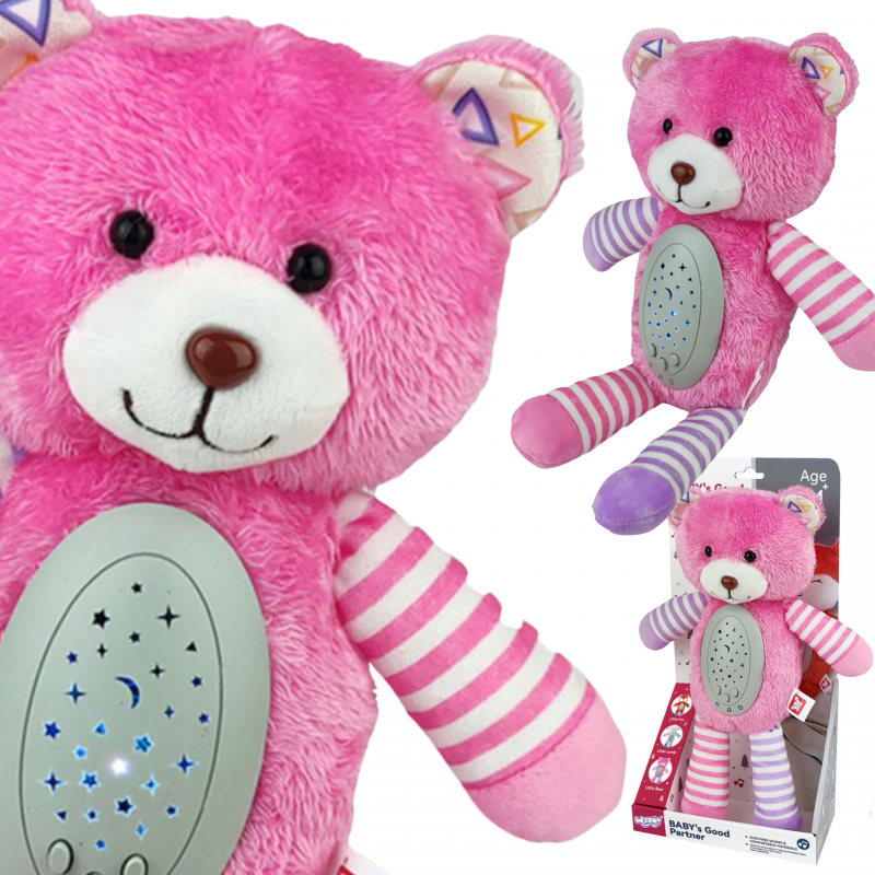 WOOPIE BABY Snuggle Projector Sleeper 2-в-1 Розовый плюшевый мишка - 10 колыбельных песен