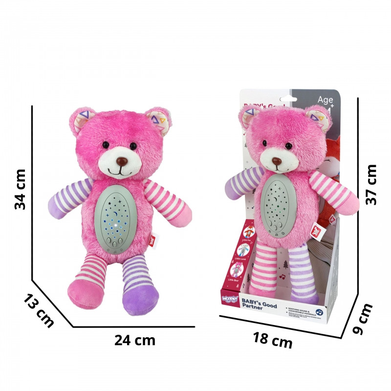 WOOPIE BABY Snuggle Projector Sleeper 2-в-1 Розовый плюшевый мишка - 10 колыбельных песен