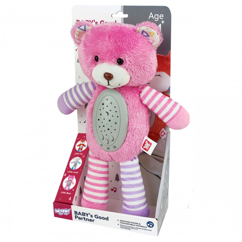 WOOPIE BABY Snuggle Projector Sleeper 2-в-1 Розовый плюшевый мишка - 10 колыбельных песен